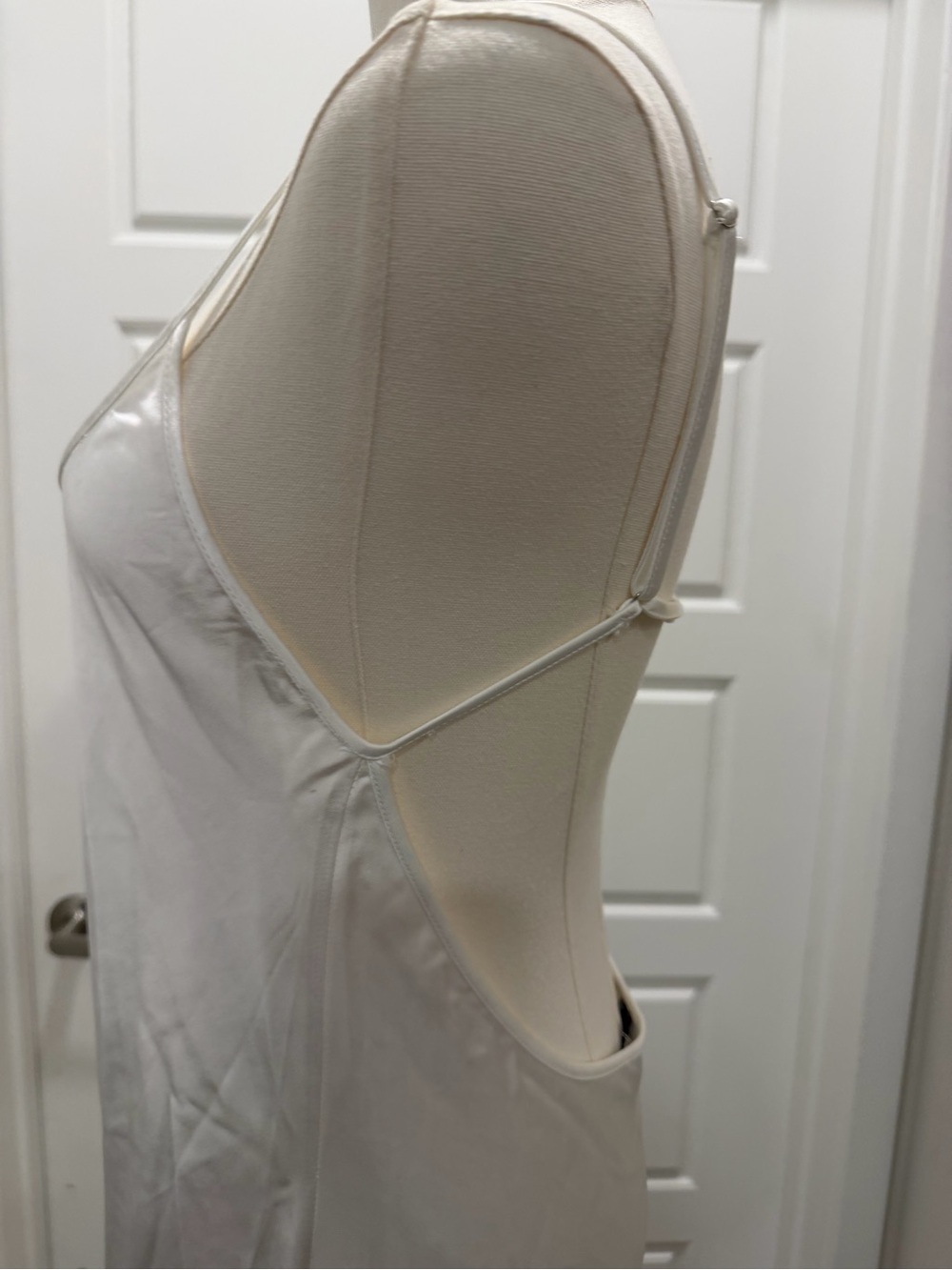 🔥Zara Elegant White Satin Backless Slip Maxi Dress - Picture 4 of 8